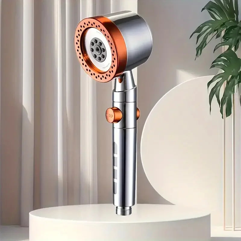 High Pressure Water Saving Shower Head - 5 Mode Handheld Bathroom Filter Spray with One Button Stop Function