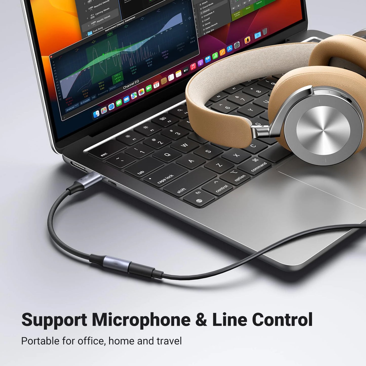 USB-C to 3.5mm Audio Adapter – Type-C to Headphone Jack with 24bit/96kHz HiFi DAC for Galaxy S23, S22, S21, S20
