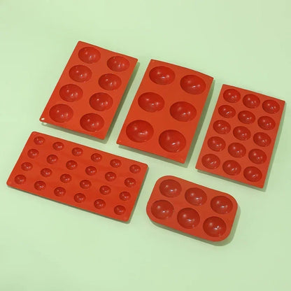 6/8/15/24-Hole Half Sphere Silicone Mold — 3D Brownie, Pudding, Mousse & Chocolate Dessert Baking Tool