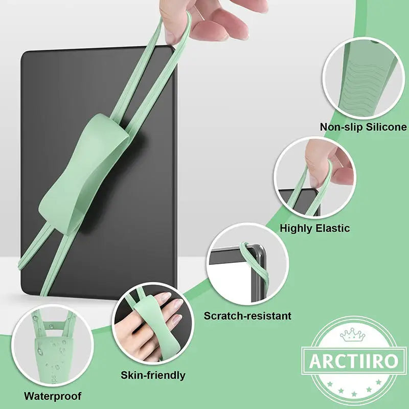 Soft Silicone Hand Strap for Kindle & Kobo - Lightweight Elastic Finger Grip Holder for E-Readers & Tablets