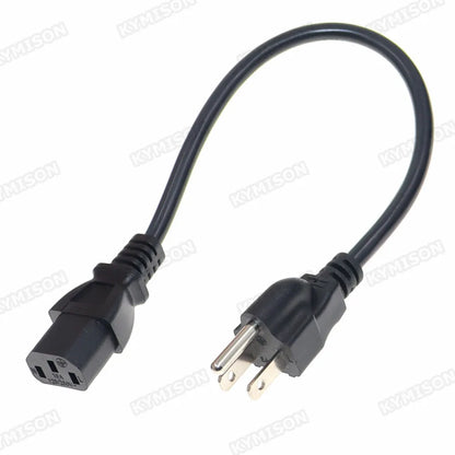 US NEMA 5-15P to IEC C13 Power Cord - 18AWG 3-Prong AC Extension Cable for Computers and Electronics