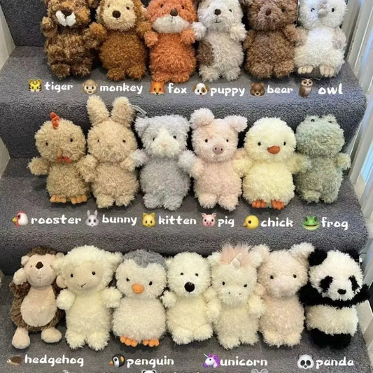 Kawaii Furry Plush Toys | Fox, Owl, Pig, Lamb, Chick & Duck Stuffed Animals for Kids & Adults