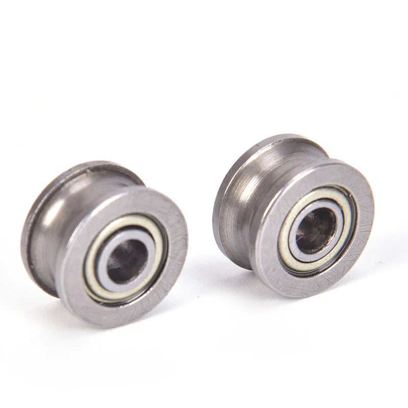 10pcs U624ZZ U Groove Ball Bearings - 4x13x7mm Guide Pulley for Rail Track Linear Motion