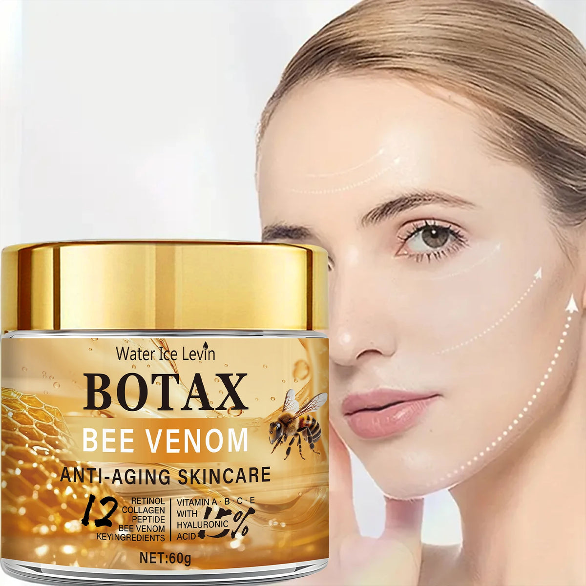 Peptide Bee Venom Cream with Retinol - Hydrating, Plumping & Vitamin-Infused Skin Renewal Moisturizer