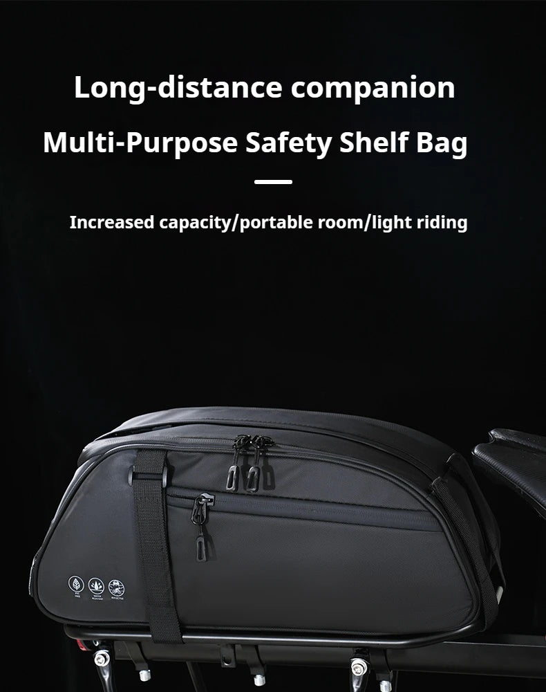 OFFBONDAGE Multifunctional Bicycle Saddlebag — Waterproof Reflective Top Tube Rack Bag, Handheld Large Capacity Adjustable Bike Bag