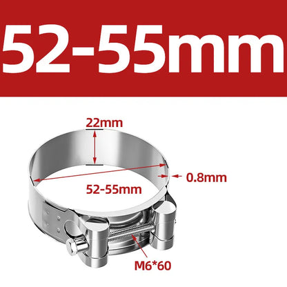 304 Stainless Steel Hose Clamp – Heavy Duty Adjustable Clip for Air, Water, Fuel Pipes & Motorcycle Exhaust Muffler Repair Tool