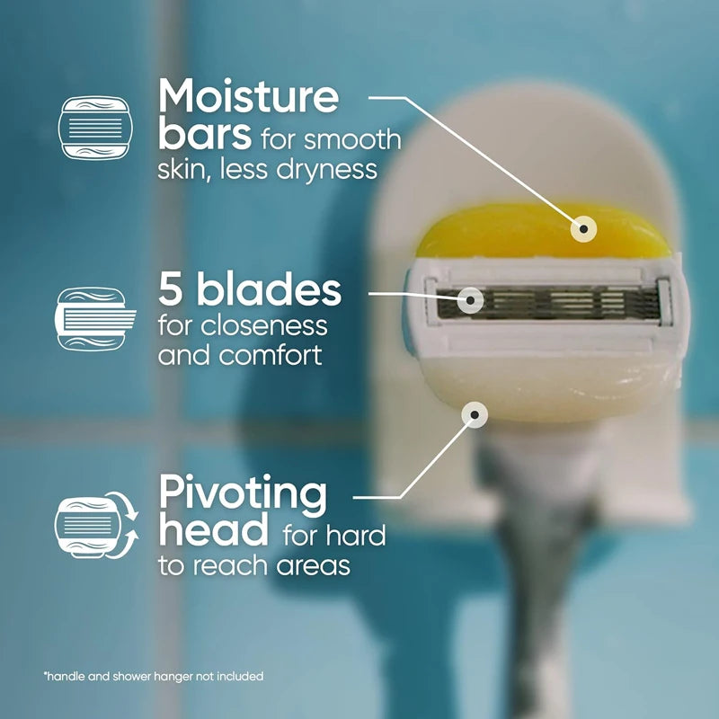 Gillette Venus Olay Manual Razor — 5-Layer Blade with Lubricating Strip & Air Cushion for Women’s Body & Bikini Hair Removal