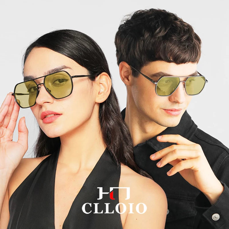 CLLOIO Anti-Glare Day & Night Vision Glasses – Polarized Photochromic UV400 Driving Sunglasses for Men & Women