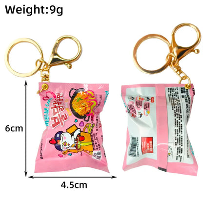 Simulation Instant Noodles Keychain – Mini Snack Phone Pendant Bag Charm, Christmas and New Year Gift Accessory