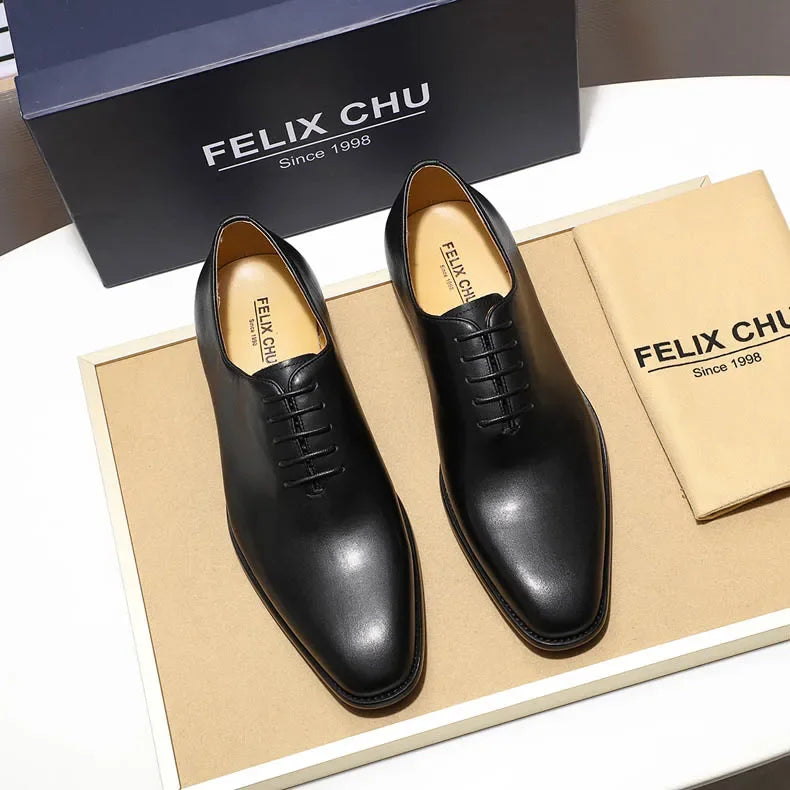 Designer Genuine Leather Men’s Wholecut Oxford Shoes – Luxury Black & Brown Dress Shoes for Business & Formal Wear