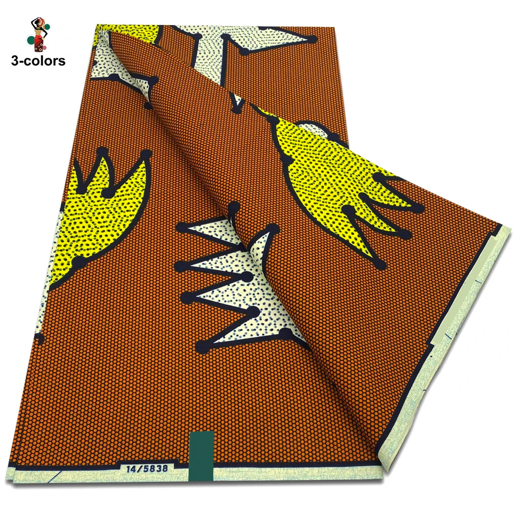 Newest African Ankara Wax Fabric - 100% Cotton Soft Dutch Hollandais Pagne Print for Dresses & Sewing