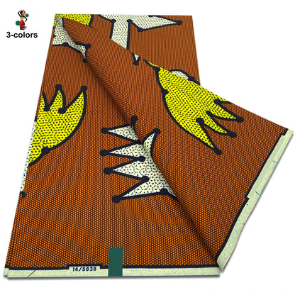 Newest African Ankara Wax Fabric - 100% Cotton Soft Dutch Hollandais Pagne Print for Dresses & Sewing