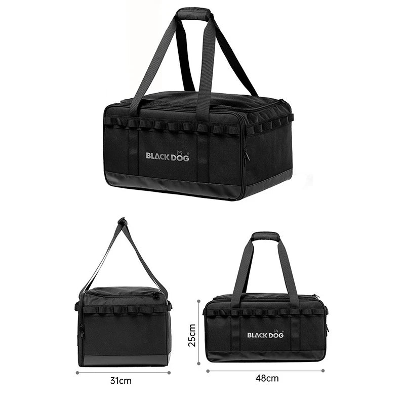 BLACKDOG Camping Equipment Storage Bag - Waterproof 300D Oxford Cloth Travel Organizer with Adjustable Partitions