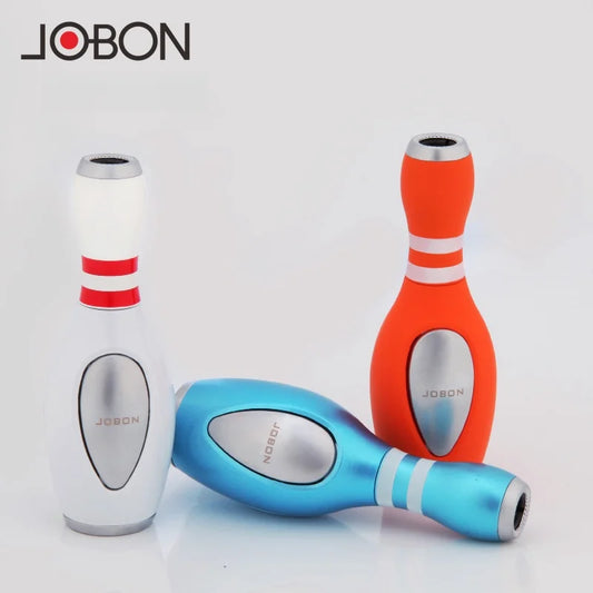 Jobon Bowling Ball Shaped Butane Gas Lighter – Windproof Jet Turbine Torch with Blue Flame, Metal Outdoor Gift