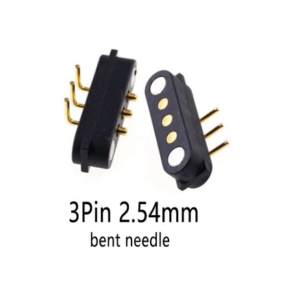 2A 2-Pin DC Magnetic Pogo Pin Connector - 2–5 Pin Spring-Loaded Male/Female Power Socket, 2.54/2.8mm Pitch
