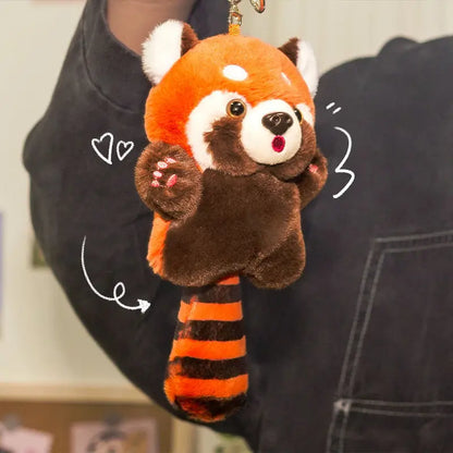 Yupsk Red Panda Plush Keychain - Cute Cartoon Stuffed Animal Pendant for Backpacks and Gifts