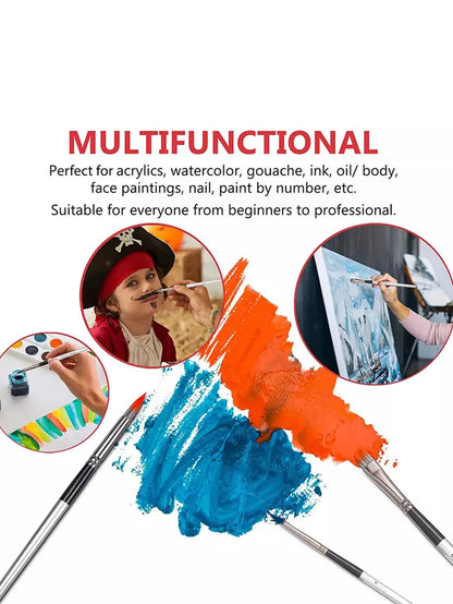 Bview Art 24-Piece Paint Brush Set: Enhanced Synthetic Brushes with Cloth Roll and Palette Knife - for Acrylic, Oil, Water Painting