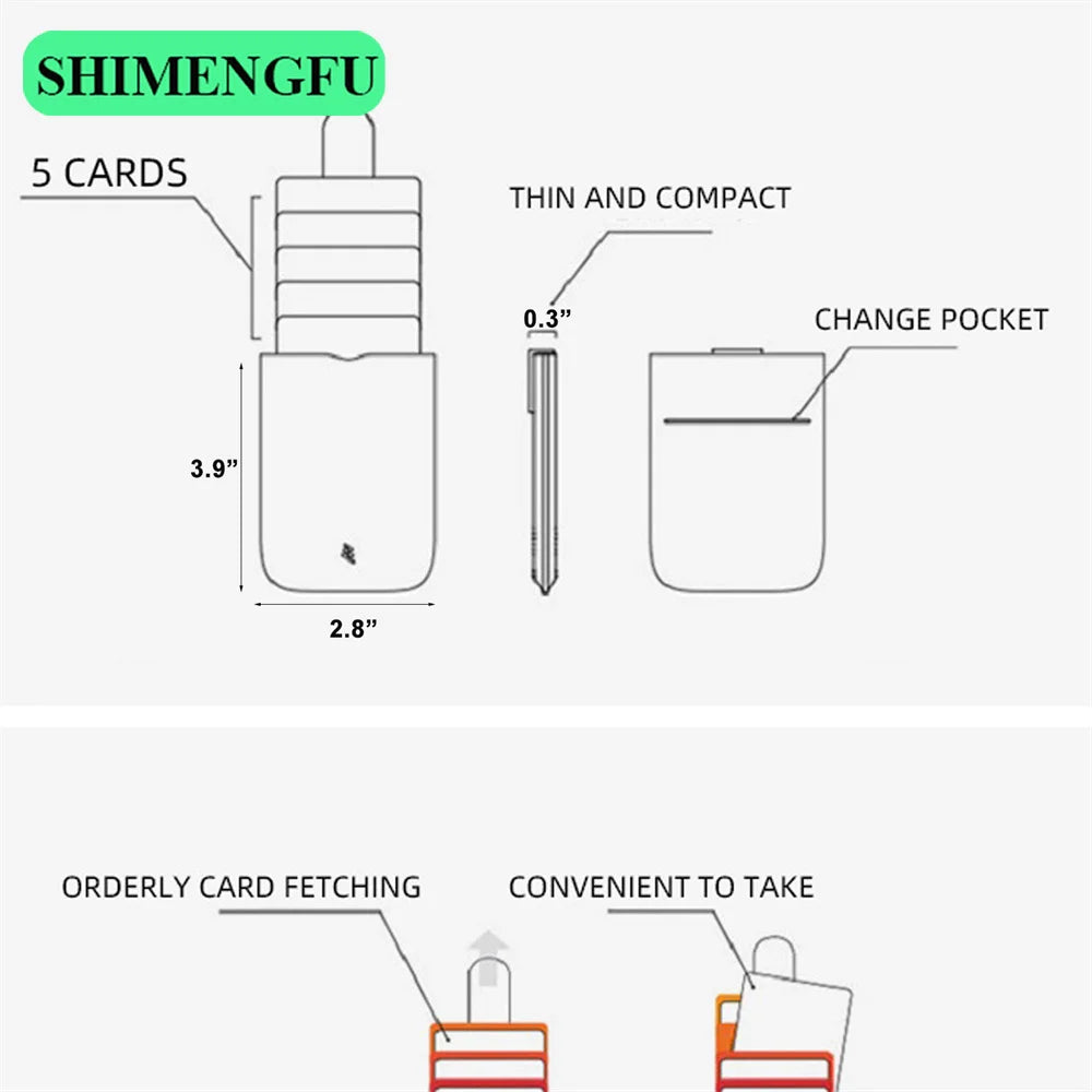 DAX V1 V2 V3 Leather Card Holder - Slim Pull-Out Credit Card Wallet with Gradient Colors, Holds 5 Cards, Compact Money Purse for Men and Women