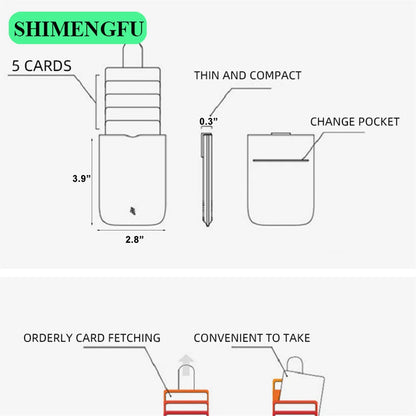 DAX V1 V2 V3 Leather Card Holder - Slim Pull-Out Credit Card Wallet with Gradient Colors, Holds 5 Cards, Compact Money Purse for Men and Women