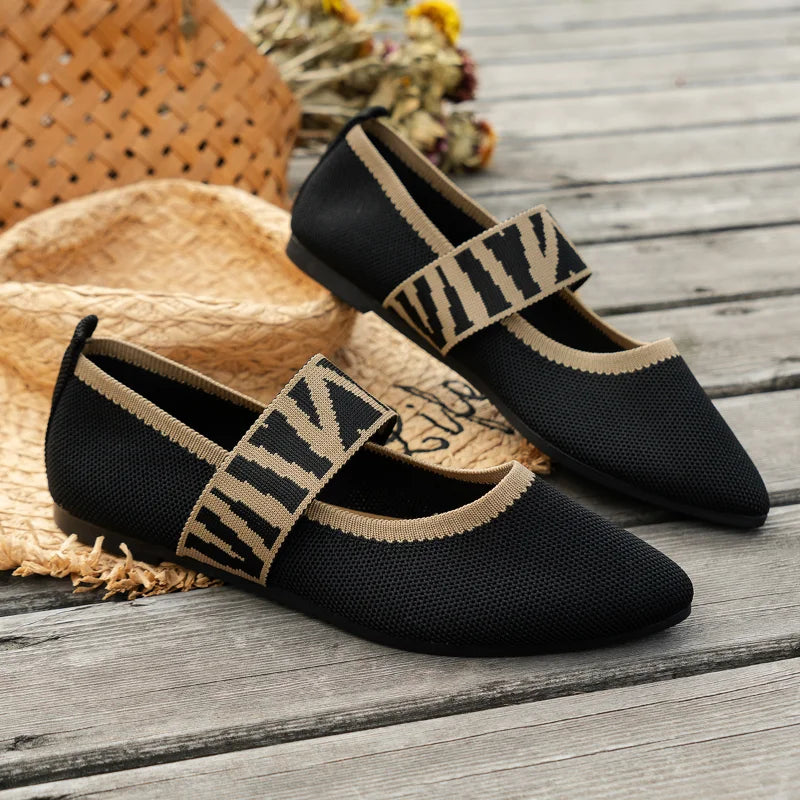 Women's Ballet Flats – Elegant Low Heel Sneakers with Pointed Toe by Socofy, Comfortable Casual Shoes on Sale