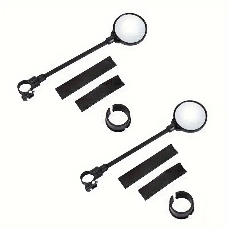 360° Rotatable Bicycle Rearview Handlebar Mirrors – Adjustable Bendable Hose for Mountain Bikes & Motorcycles
