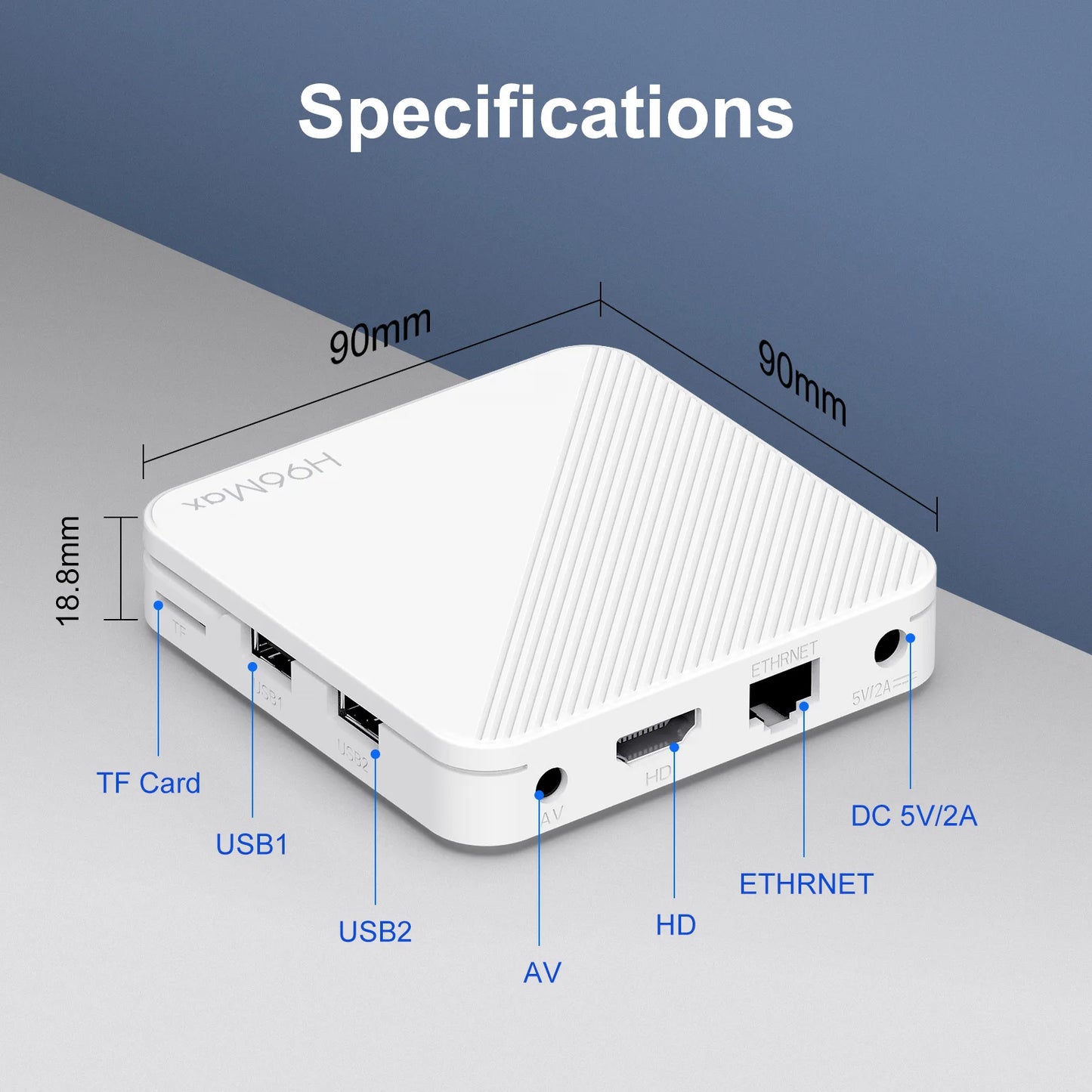 4K Android 14 Smart TV Box, 2GB RAM, 8GB/16GB Storage, HDR10+, Dual WiFi, Bluetooth, Quad-Core HD Media Player