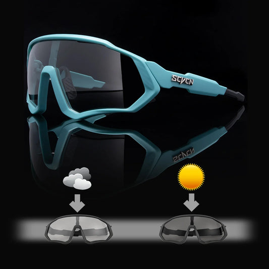 Photochromic Cycling Sunglasses – UV400 Safety Glasses for Outdoor Sports, Running, and MTB with Road Bike Goggles