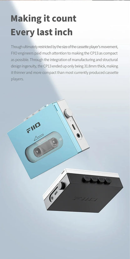 FiiO CP13 Portable Stereo Cassette Music Player – 13 Hours Battery Life, 1800mAh, Dual-Mode 4.2V Power Supply, MP3 Player