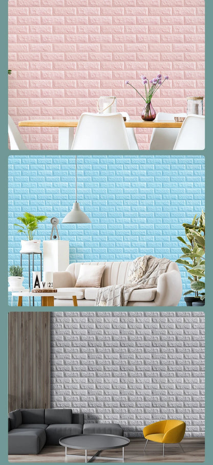 3D Self-Adhesive Foam Brick Wallpaper – Antique Waterproof Wall Stickers for Living Room & Bedroom Decoration