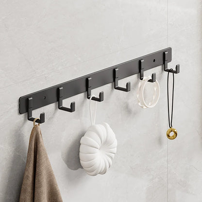 Maximize Your Space: Space Aluminum Black Hook - Multipurpose Towel, Clothes, or Storage Hook - Ideal for Bathroom, Living Room, or Door Back - Simplistic Design to Save Space