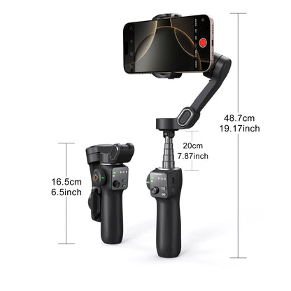 AOCHUAN Smart V8 3-Axis Handheld Gimbal – Phone Stabilizer with Extension Rod, Tripod & Face Tracking for iPhone, Android, TikTok & Vlog