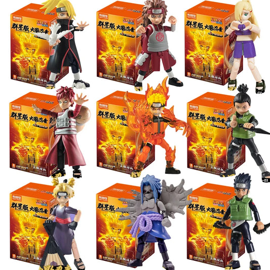 BLOKEES Original Naruto Blind Box – Nine-Tails Chakra Mode Sasuke, Gaara, Kurama, Shikamaru Assembled Action Figure Toy Gift
