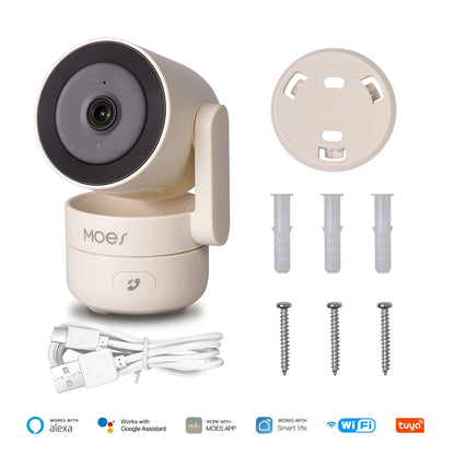 MOESTuya 4MP HD WiFi Indoor Pan & Tilt Smart Security Camera – Motion & Sound Detection, Infrared Night Vision, Panoramic Patrol Monitor