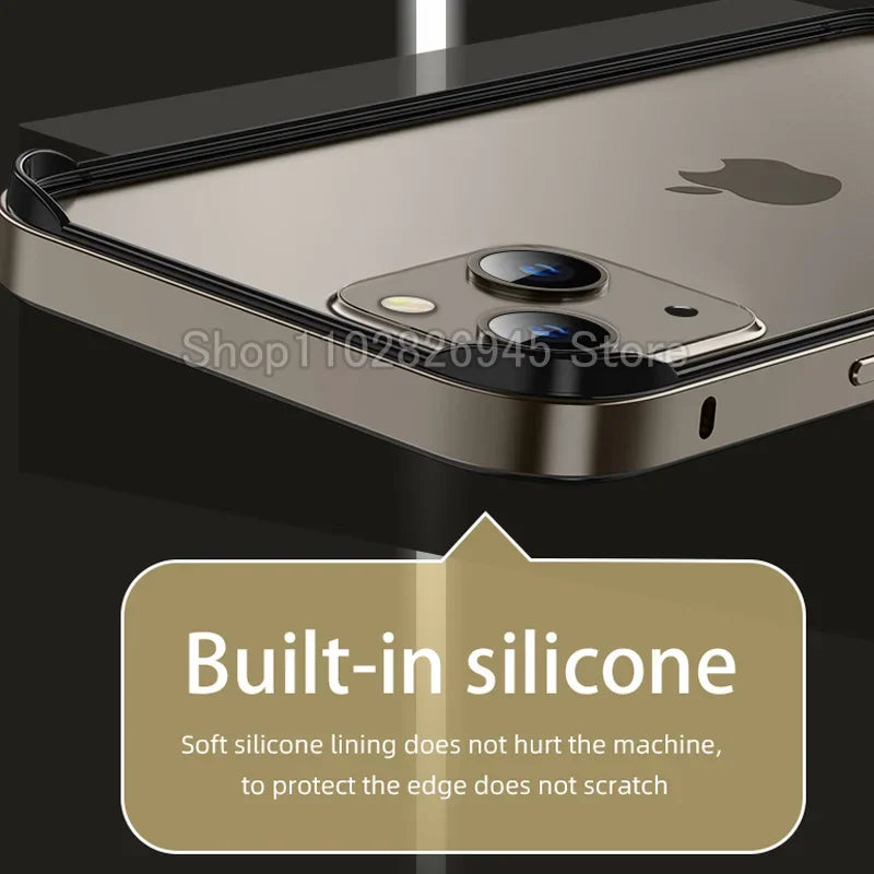 Hybrid Silicone & Aluminum Metal Phone Case – Heat-Resistant Bumper for iPhone 11 to 17 Pro Max