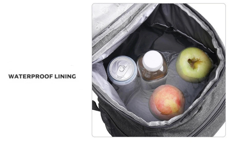 18L Portable Thermal Lunch Bag – Durable Waterproof Insulated Cooler for Food, Camping, and Outdoor Ice Storage Backpack