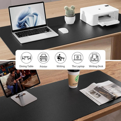 Large Waterproof PU Leather Desk Mouse Pad – Gaming Keyboard Desk Mat, Office Writing Surface Protector for Home & Work Setup