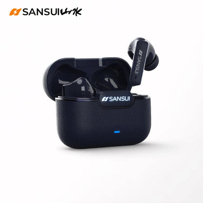 Sansui W28 ANC Bluetooth Earbuds – -52dB Noise Cancelling, 6-Mic HD Calls, In-Ear Detection, Comfort Fit for Sports & Work