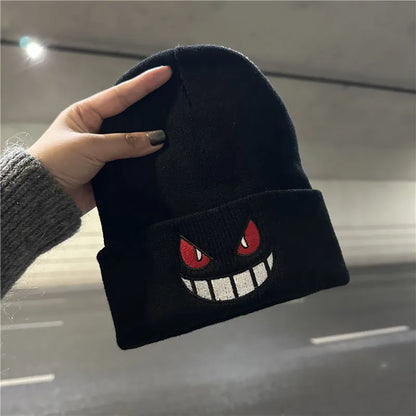 Anime Embroidered Knitted Cap - Unisex Cartoon Hat for Adults & Kids, Halloween Cosplay & Christmas Gift
