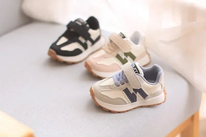 New Kids Sports Shoes - Non-Slip Breathable Lace-Up & Hook and Loop Casual Sneakers, Lightweight Soft Sole