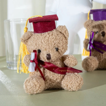 Doctor Teddy Bear Plush Toy – Small Sitting Doctor Bear Doll Pendant for Kids, Students & Graduation Gifts