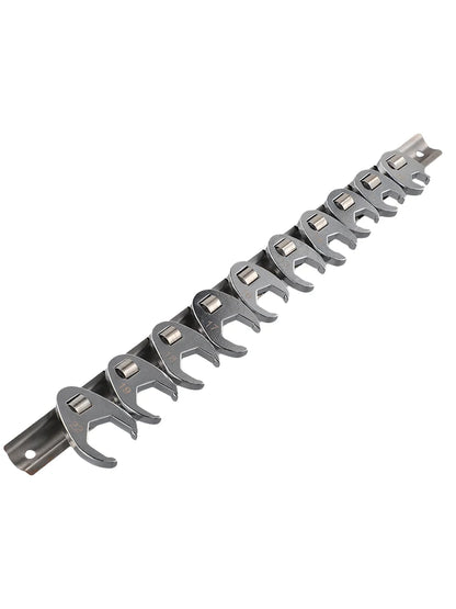 10pcs 3/8" Drive Crowfoot Wrench Set — 10-22mm Metric Open-End Spanners for Torque Wrenches