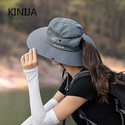 Stylish Women's Waterproof Fisherman Hat: Large Brim Bucket Cap for Outdoor Travel, Fishing, Climbing, and Hiking - Fashionable Sun Protection