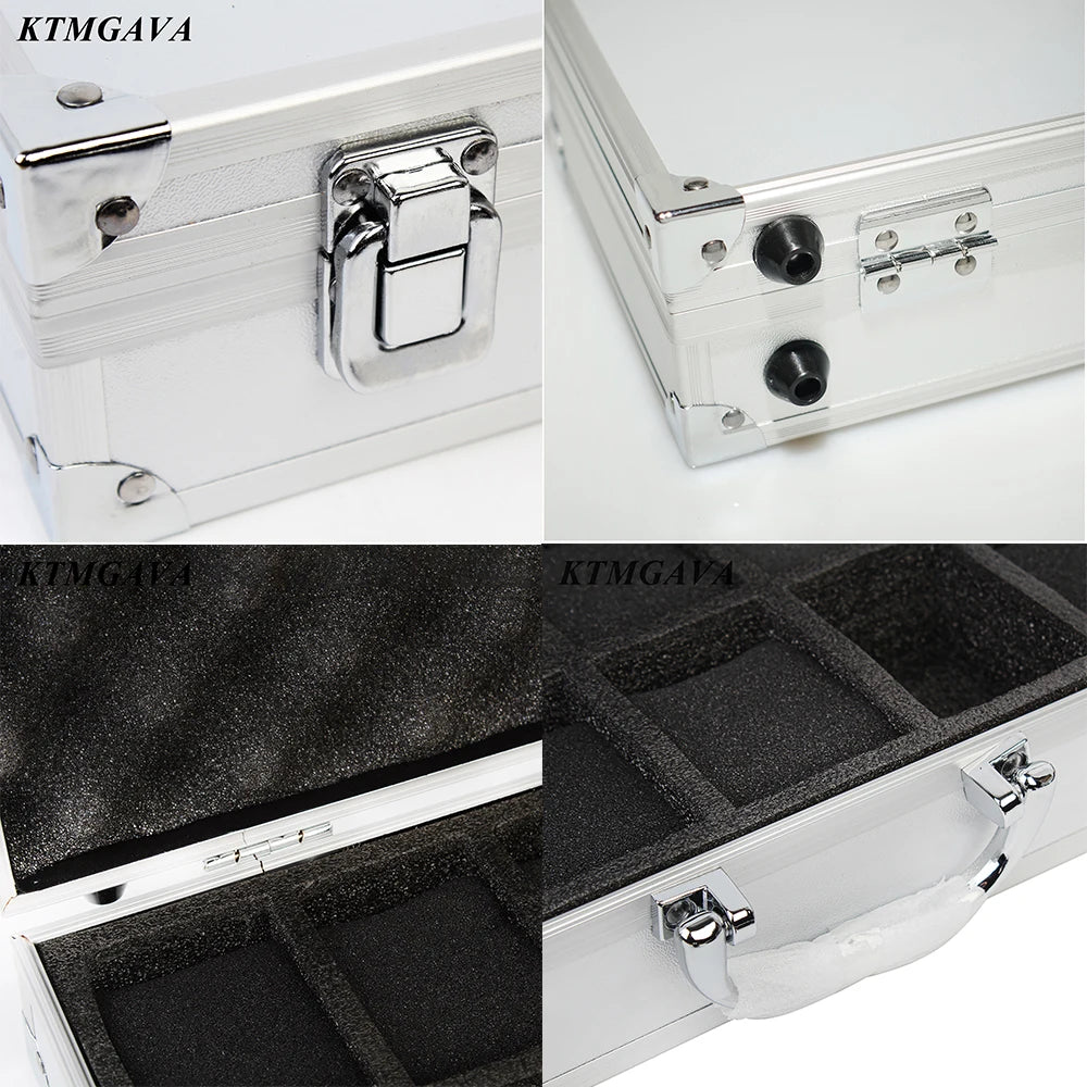 Aluminum Alloy Watch Storage Box – 10/12/18 Grid Large Capacity Black Jewelry Organizer Gift