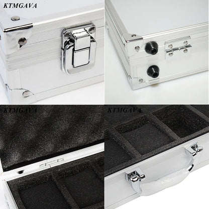 Aluminum Alloy Watch Storage Box – 10/12/18 Grid Large Capacity Black Jewelry Organizer Gift