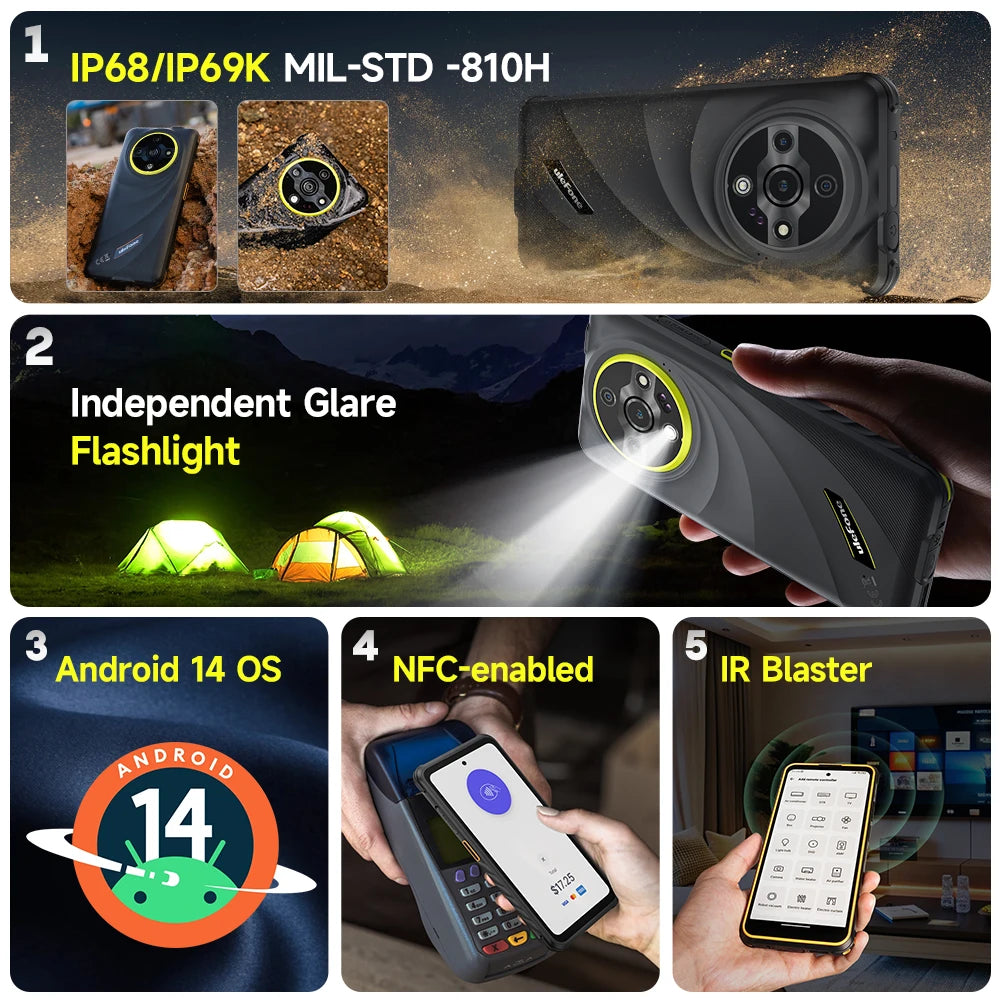 【World Premiere】Ulefone Armor X31 Pro 5G Rugged Smartphone – Android 14, 6.56” Display, 16GB+256GB, 64MP Night Camera, 6050mAh, NFC