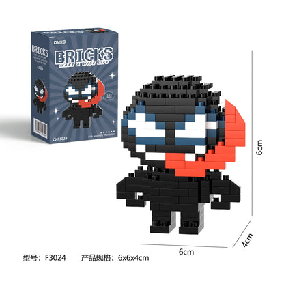 Marvel Building Block Figures - Spider-Man, Deadpool, Venom & Iron Man Cartoon Model Toys