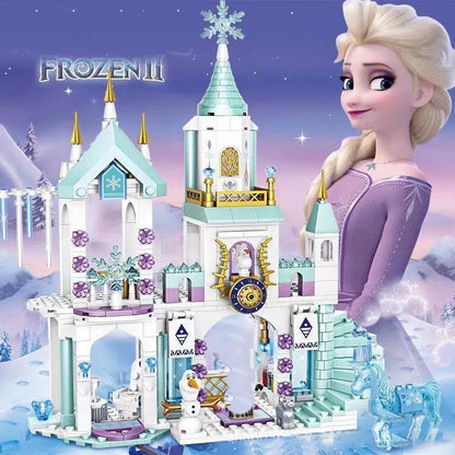 Disney Frozen Dream Princess Elsa Ice Castle Building Blocks Set - Magic Castle Toy Gift