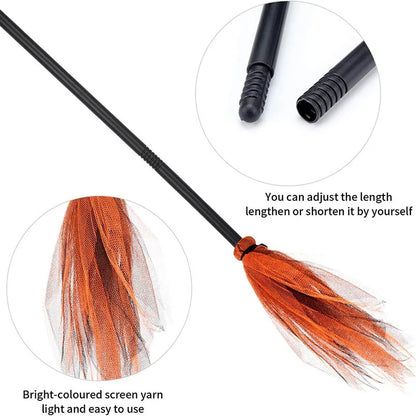 Halloween Kids Plastic Witch Broomstick - Perfect Cosplay Prop for Masquerade and Halloween Parties