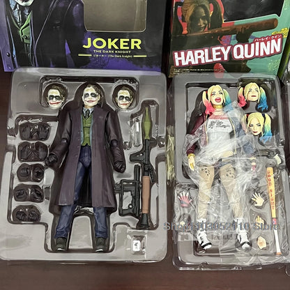 SHF Joker & Harley Quinn Action Figures – Movie & Anime Horror Models, Joint Movable Toys, Halloween Gifts