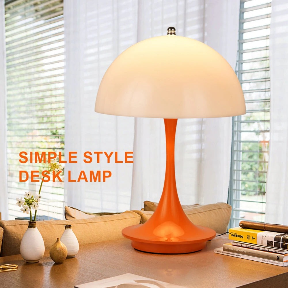 LED Mushroom Small Table Lamp - Portable USB Charging Dimmable Flower Bud Lamp - Bedroom Bedside Lamp
